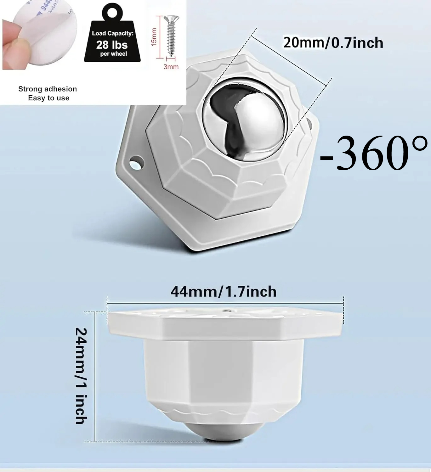 Kitchen Appliances List - Ruedas autoadhesivas para muebles, 8 Uds.,