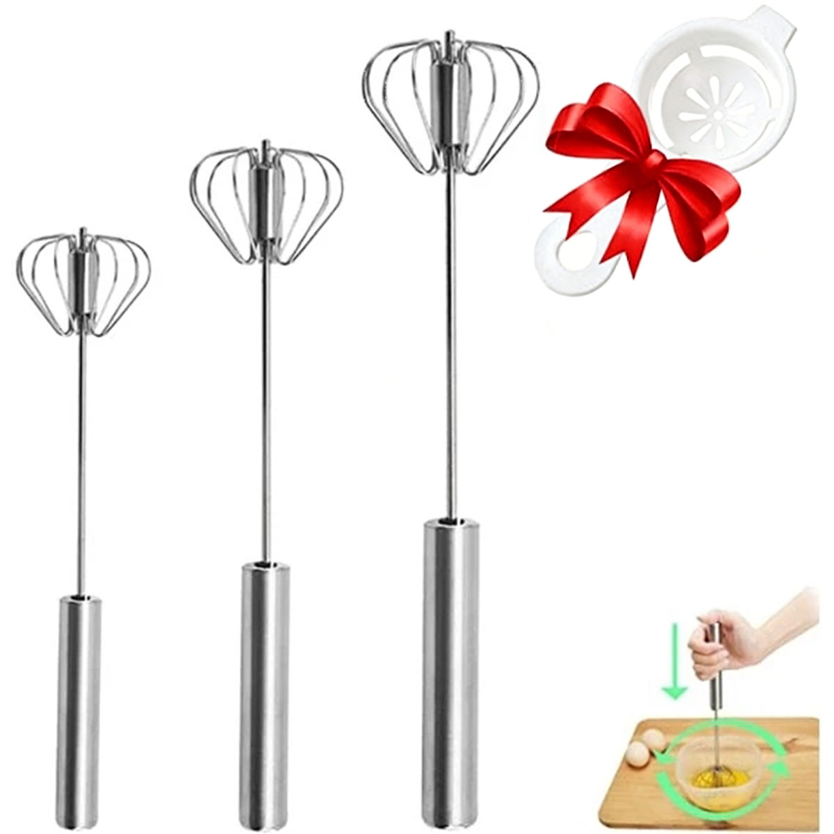 Kitchen Appliances Unit - Batidor de huevos de acero inoxidable,