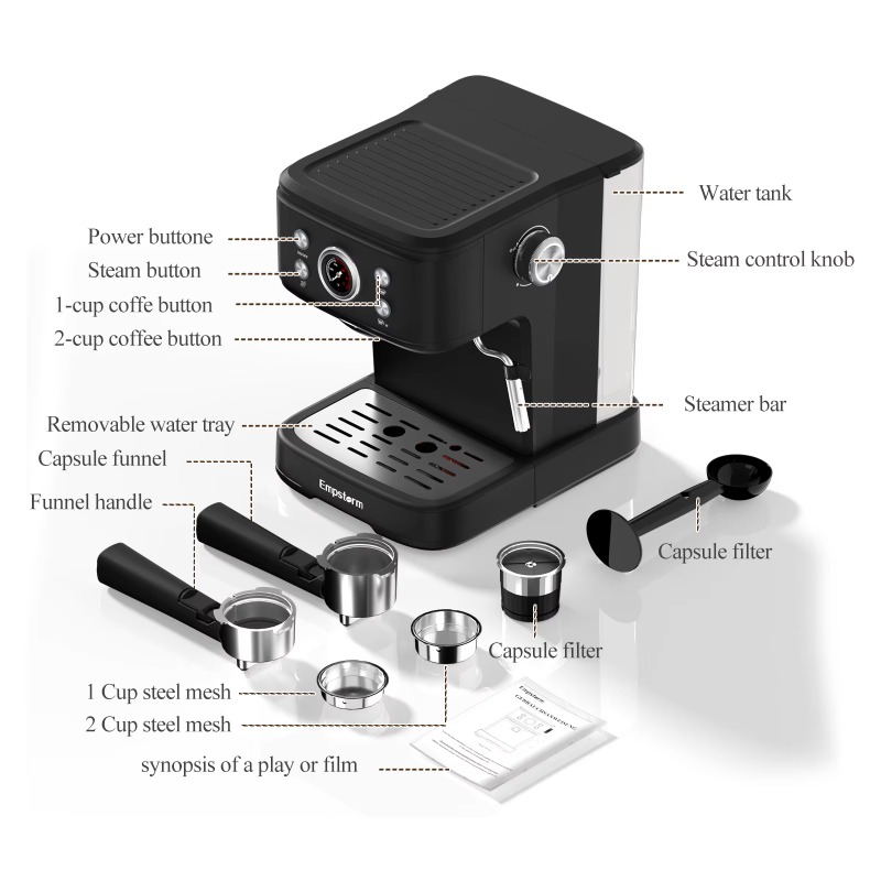 Cafetera Espresso Semiautomáti - Espresso Machine Semi Auto reseña y precio
